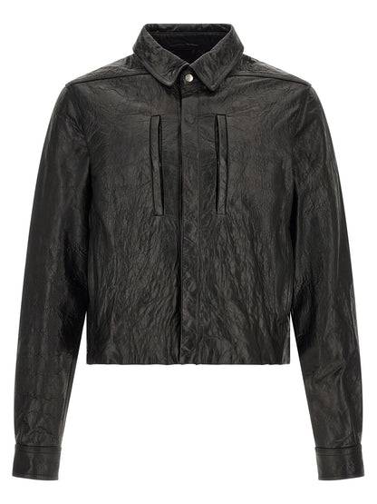 Rick Owens Black Lamb Leather Leather Jacket