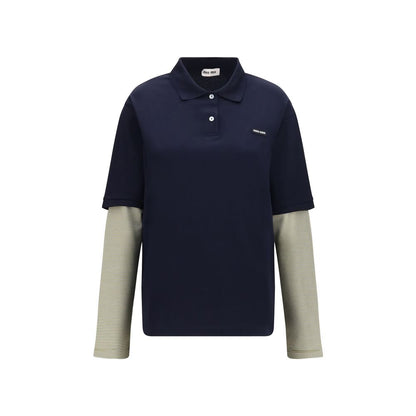 Miu Miu Blue Cotton Sweatshirt