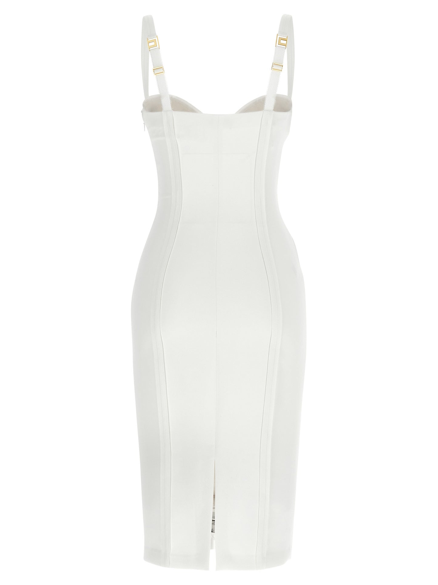 Elisabetta Franchi White Polyester Midi Dress
