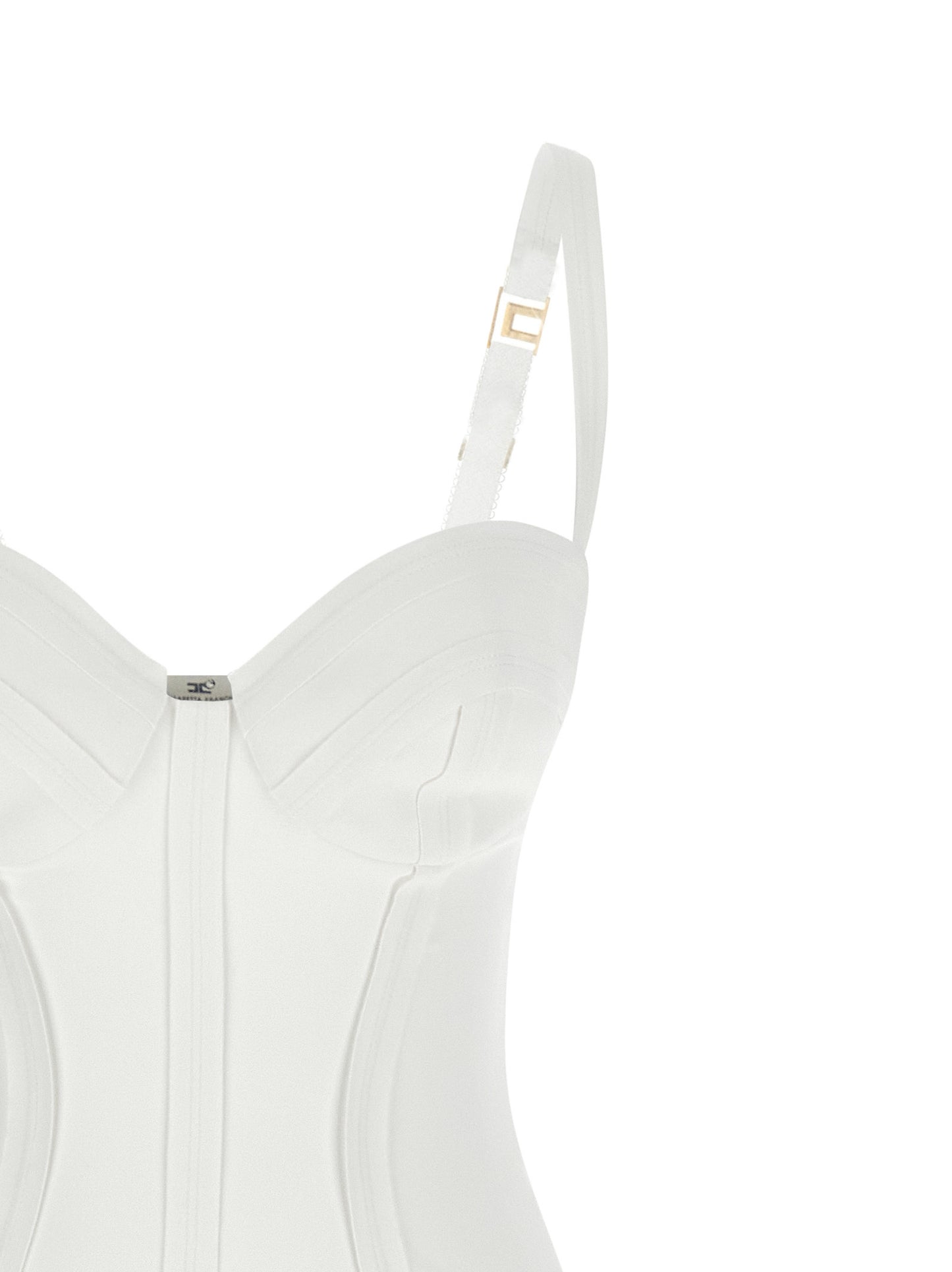 Elisabetta Franchi White Polyester Midi Dress