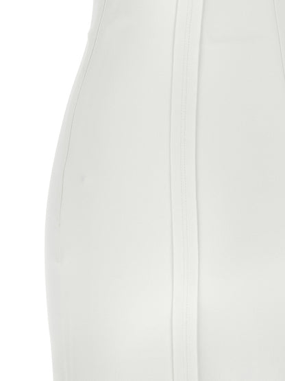 Elisabetta Franchi White Polyester Midi Dress
