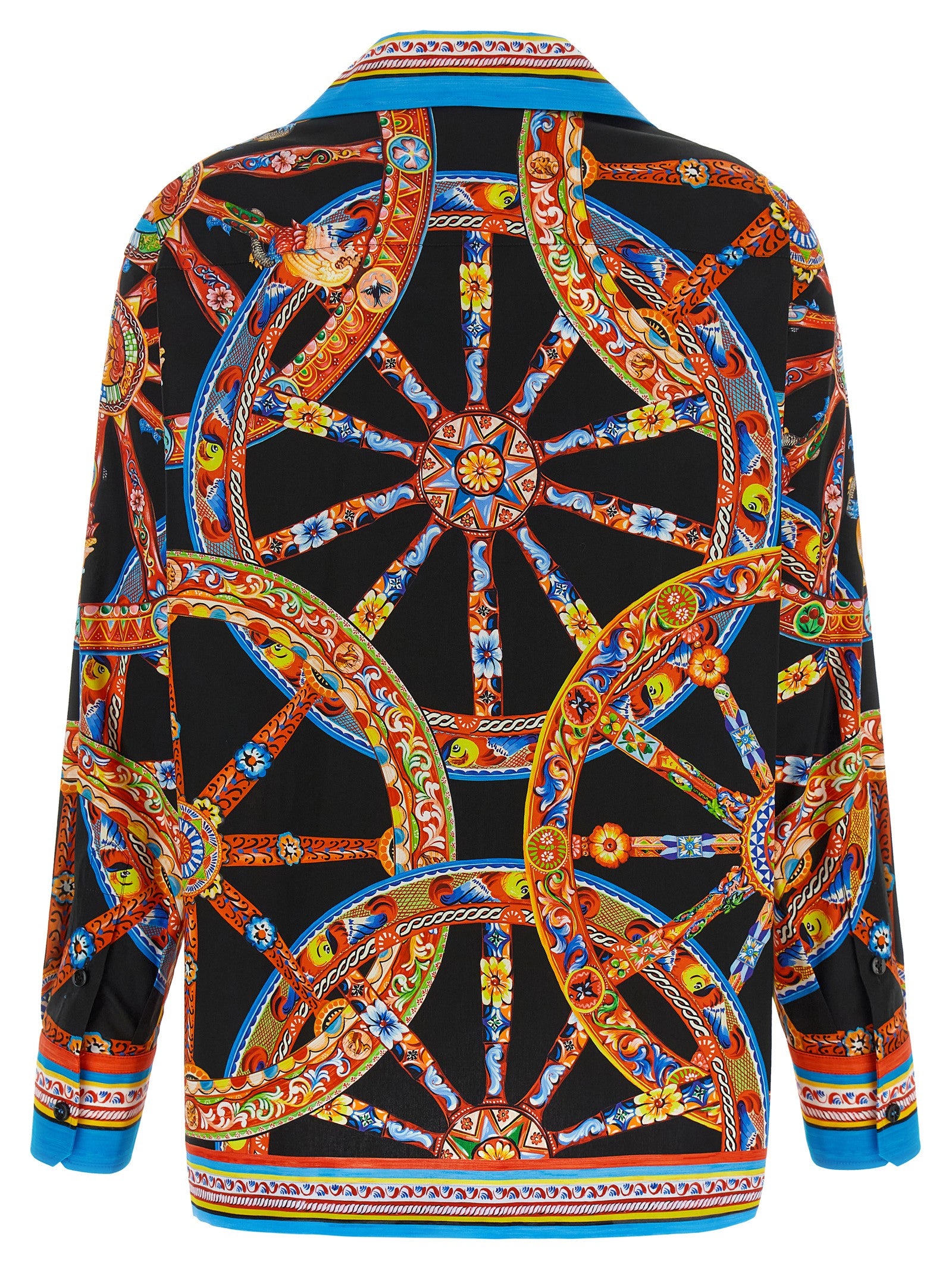 Blouse by Dolce & Gabbana for women in cotton black, multicolor & patterned features an architectural silhouette with a refined and elegant for a architectural look.