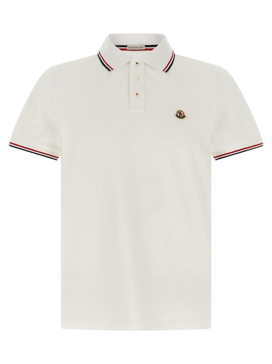 This Polo Shirt by Moncler for men in cotton felt white & striped presents a flawless silhouette, showcasing flawless detailing and a refined for a truly flawless aesthetic.