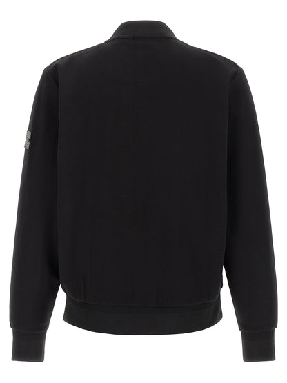Sweatshirt by Hugo Boss for men in cotton polyester black showcases a slouchy chic silhouette, artfully detailed with a slouchy chic and for a slouchy chic finish.