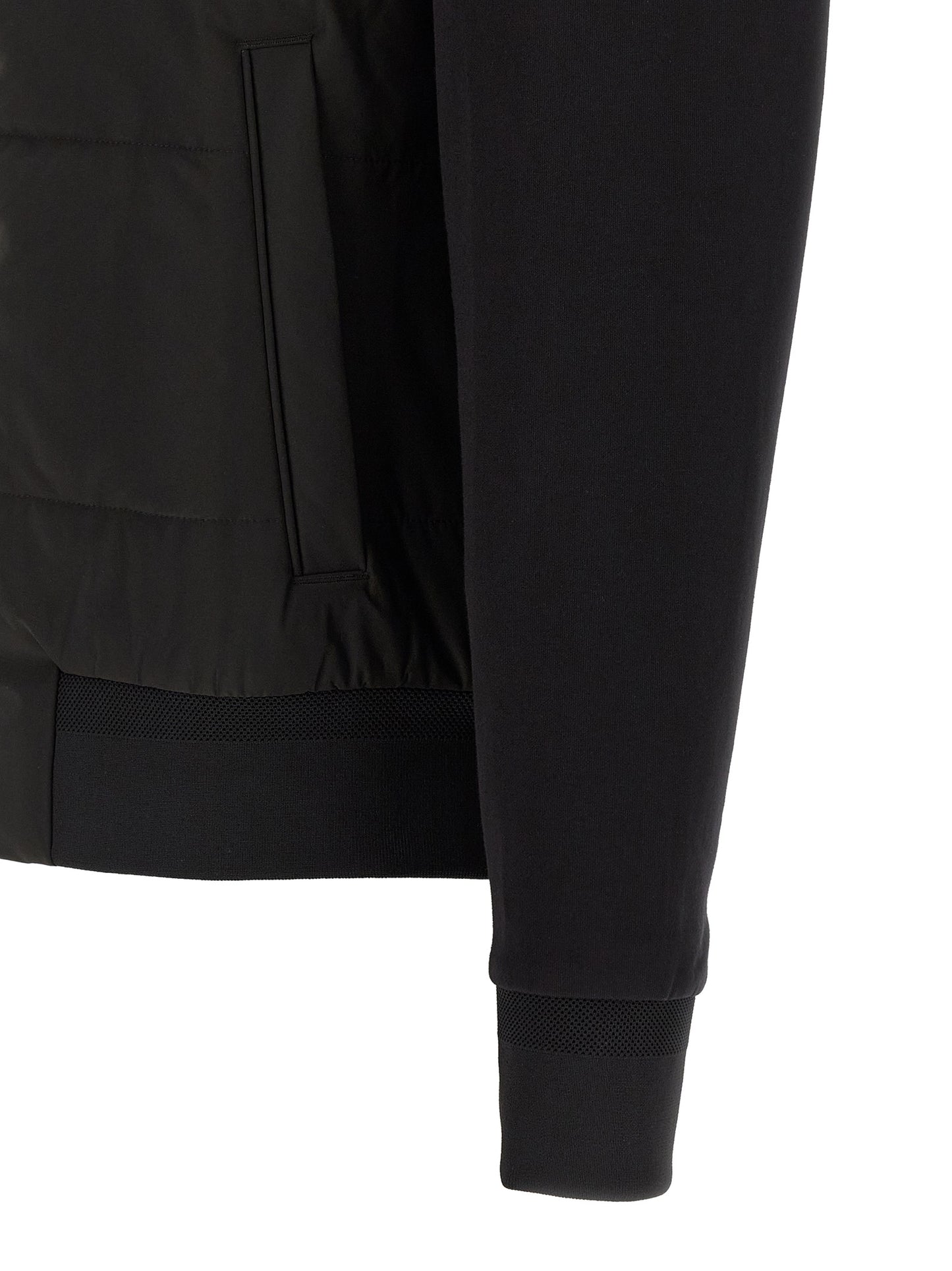 Sweatshirt by Hugo Boss for men in cotton polyester black features an provocated silhouette, detailed with a provocated and a refined for a sophisticated aesthetic.