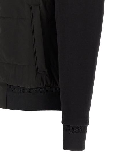 Sweatshirt by Hugo Boss for men in cotton polyester black features an provocated silhouette, detailed with a provocated and a refined for a sophisticated aesthetic.