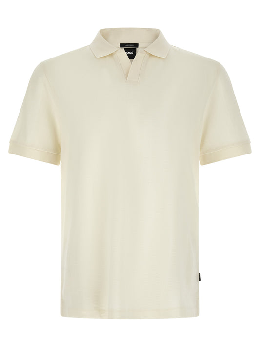 This Polo Shirt by Hugo Boss for men in cotton white presents a flawless silhouette, showcasing flawless short-sleeve detailing and a refined for a truly flawless aesthetic.