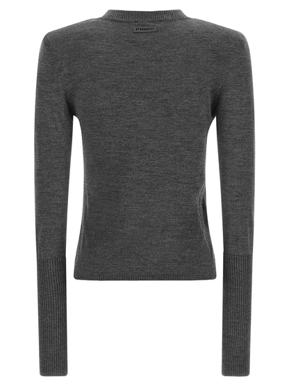 PINKO Gray Wool Cardigan