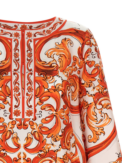 Dolce & Gabbana Orange Silk Short Dress