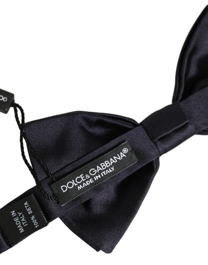 Dolce & Gabbana Men Black 100% Silk Adjustable Neck Papillon Bow Tie