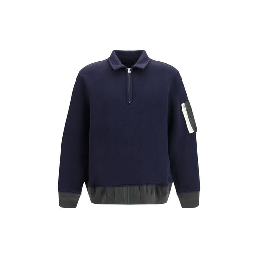 Sacai Blue Cotton Polo Shirt