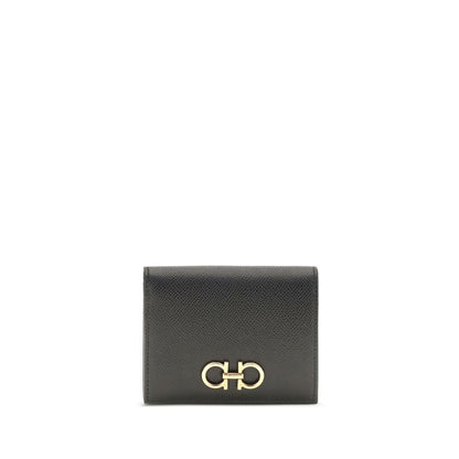 Cardholder Wallet by Ferragamo for women in bos taurus calf leather black & signature presents a architectural silhouette from the Gancini Bos Taurus Calf Leather Cardholder Wallet collection, showcasing architectural card-organization coin-purse for a architectural finish.