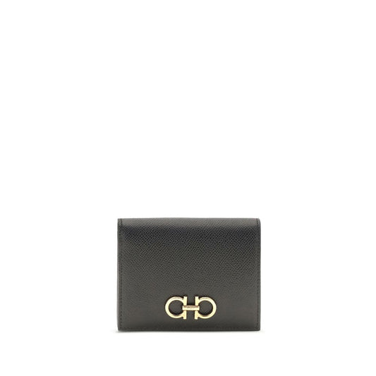 Cardholder Wallet by Ferragamo for women in bos taurus calf leather black & signature presents a architectural silhouette from the Gancini Bos Taurus Calf Leather Cardholder Wallet collection, showcasing architectural card-organization coin-purse for a architectural finish.