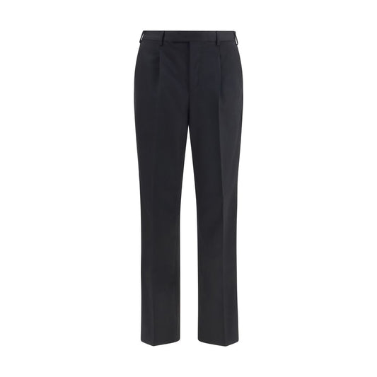 PT Torino Black Wool Oves Aries Casual Pants