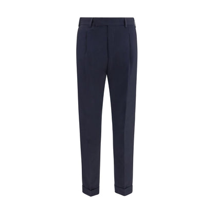 PT Torino Blue Wool Oves Aries Casual Pants