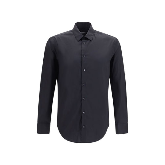 Giorgio Armani Black Cotton Dress Shirt