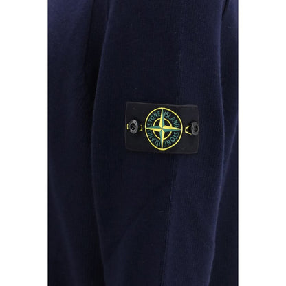 Sweatshirt by Stone Island for men in cotton black & signature presents a smart casual silhouette, featuring a smart casual crew neckline and for a sophisticated look.