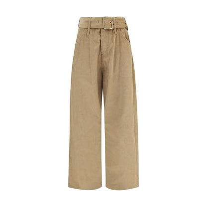 Darkpark Beige Cotton Casual Pants