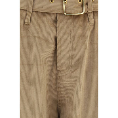 Darkpark Beige Cotton Casual Pants