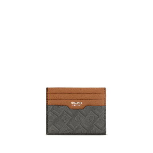 Cardholder Wallet by Ferragamo for men in bio-acetate brown, signature, monogram & print presents a streamlined silhouette, showcasing the sophisticated design of the The Monogram Bio-Acetate Cardholder Wallet collection with functional card-organization.