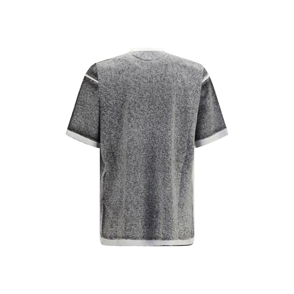 T-Shirt by Balenciaga for men in cotton gray showcases a fashionable silhouette, elegantly detailed with a fashionable and crew neckline for a sophisticated, high-fashion look.