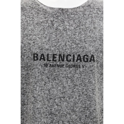 T-Shirt by Balenciaga for men in cotton gray showcases a chic silhouette, artfully detailed with a chic crew neckline and for a chic finish.