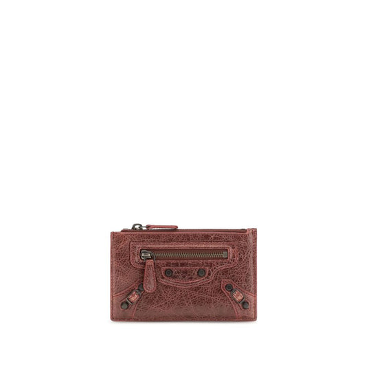 Cardholder Wallet by Balenciaga for women in bos taurus calf suede leather bordeaux presents a architectural silhouette from the Le City Bos Taurus Calf Suede Leather Cardholder Wallet collection, showcasing architectural card-organization coin-purse for a architectural finish.