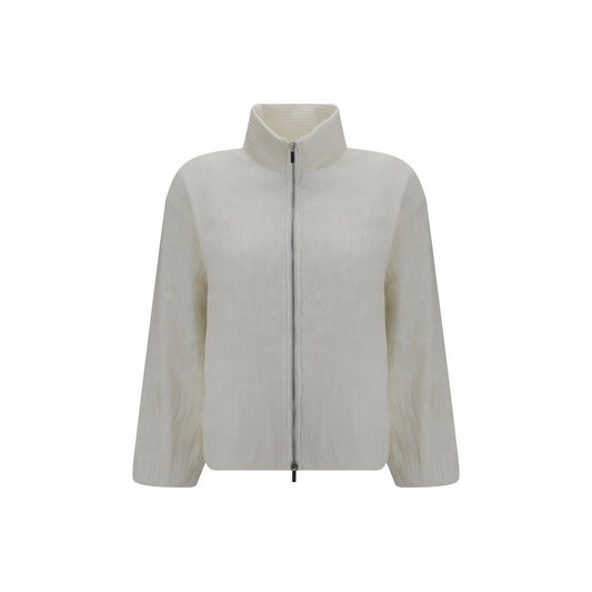 Gongdid Design White Polyester Full-Length Jacket