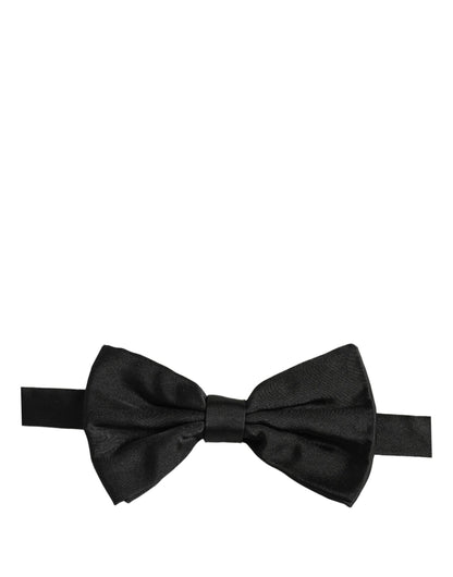 Dolce & Gabbana Men Black 100% Silk Adjustable Neck Papillon Bow Tie