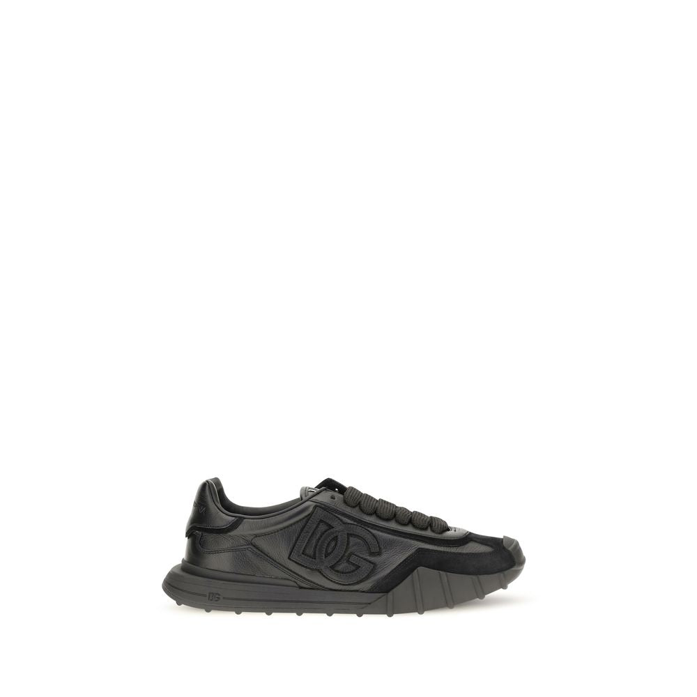 Athletic Sneakers by Dolce & Gabbana for men in tu & bos taurus calf leather black & signature features an timeless silhouette from the Men's Athletic TU & Bos Taurus Calf Leather Sneakers collection, showcasing a timeless athletic style for a timeless look.