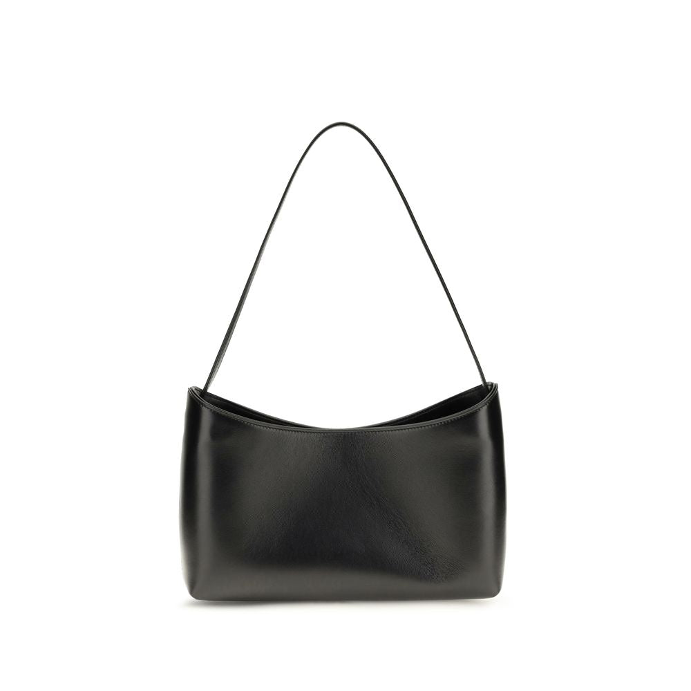 The Row Alma Bos Taurus Calf Leather Shoulder Baguette Bag - Black