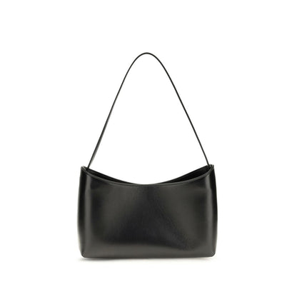 The Row Alma Bos Taurus Calf Leather Shoulder Baguette Bag - Black