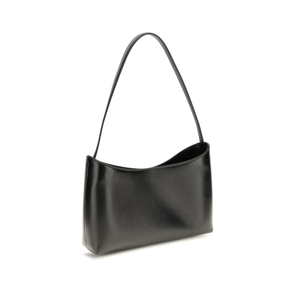 The Row Alma Bos Taurus Calf Leather Shoulder Baguette Bag - Black