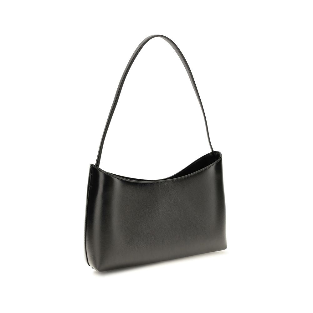 The Row Alma Bos Taurus Calf Leather Shoulder Baguette Bag - Black