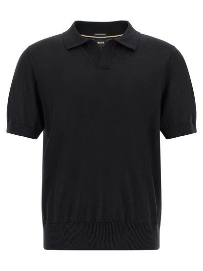 Hugo Boss Black Virgin Wool Polo Shirt