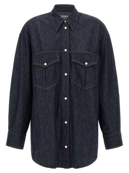 Khaite Blue Cotton Blouse