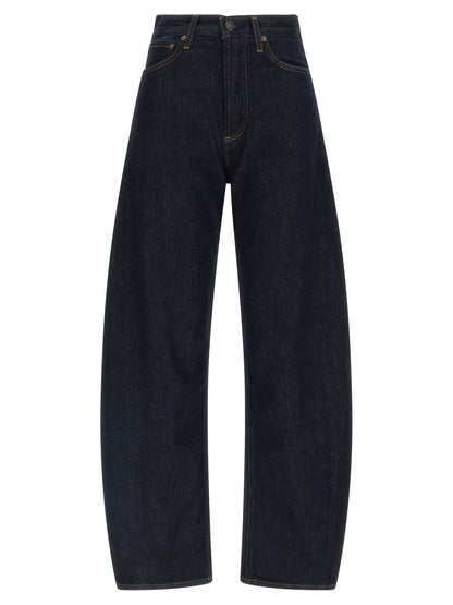 Agolde Blue Cotton High-Waisted Jean