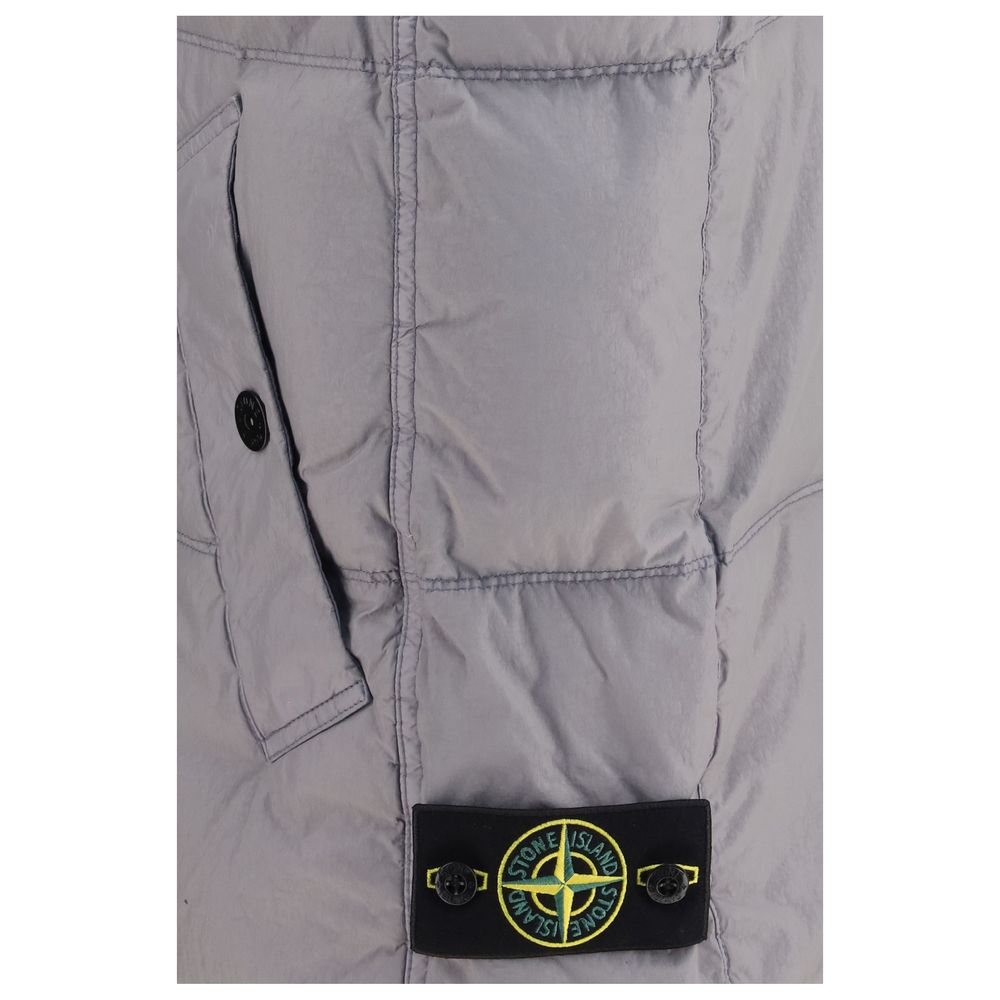 Stone Island Gray Goose Down Full-Length Jacket