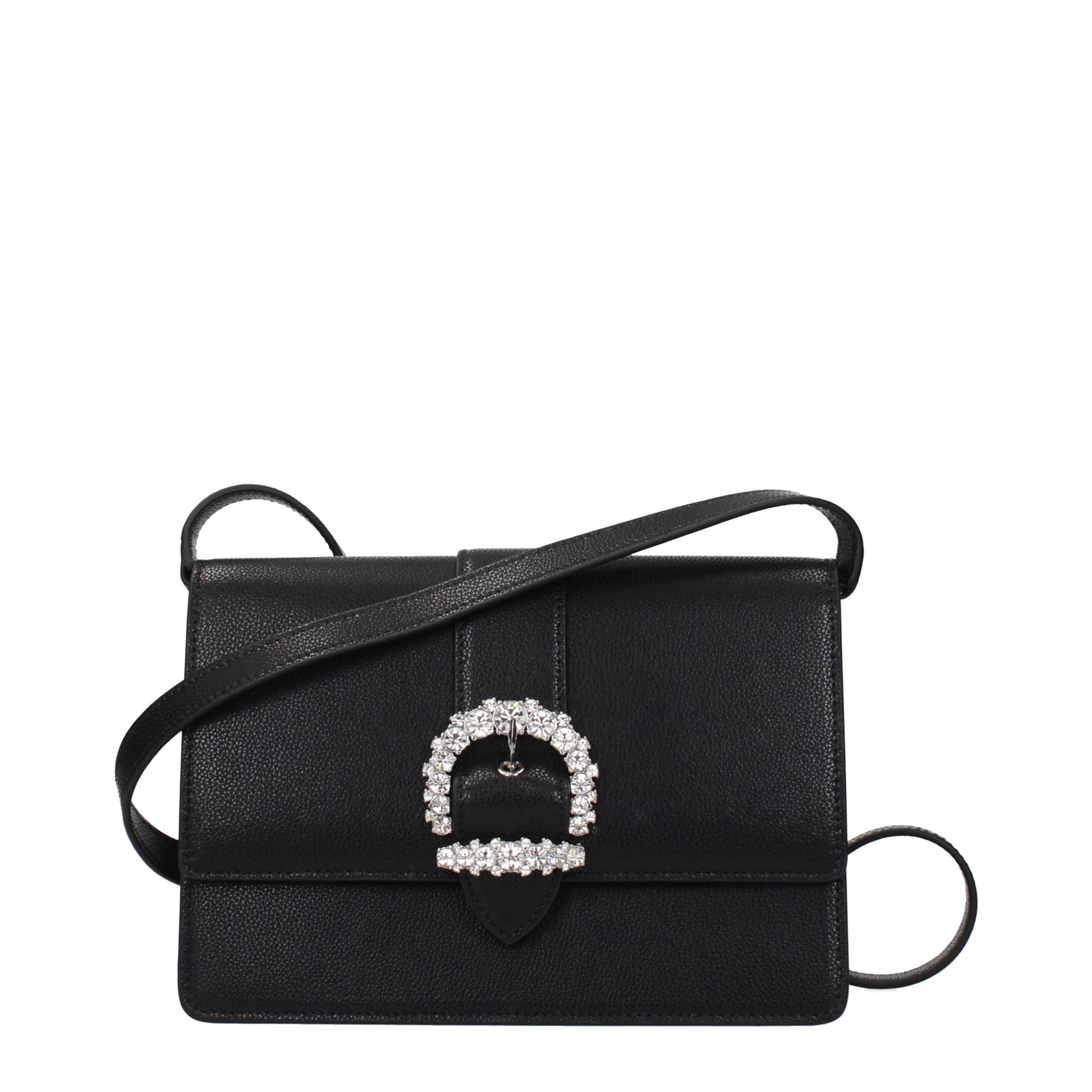 Crossbody Handbag by Jimmy Choo for women in leather black features a transformative elegance silhouette, showcasing a secure , organized , and versatile crossbody-strap & adjustable-strap for a transformative elegance look.