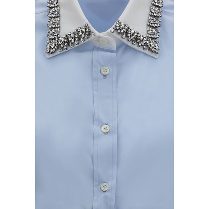Prada Blue Cotton Dress Shirt