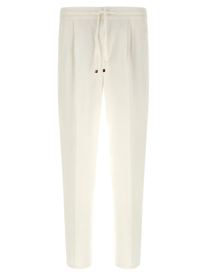 Brunello Cucinelli White Linen Casual Pants