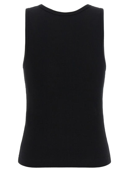 Maison Kitsuné Black Cotton Sleeveles T-Shirt