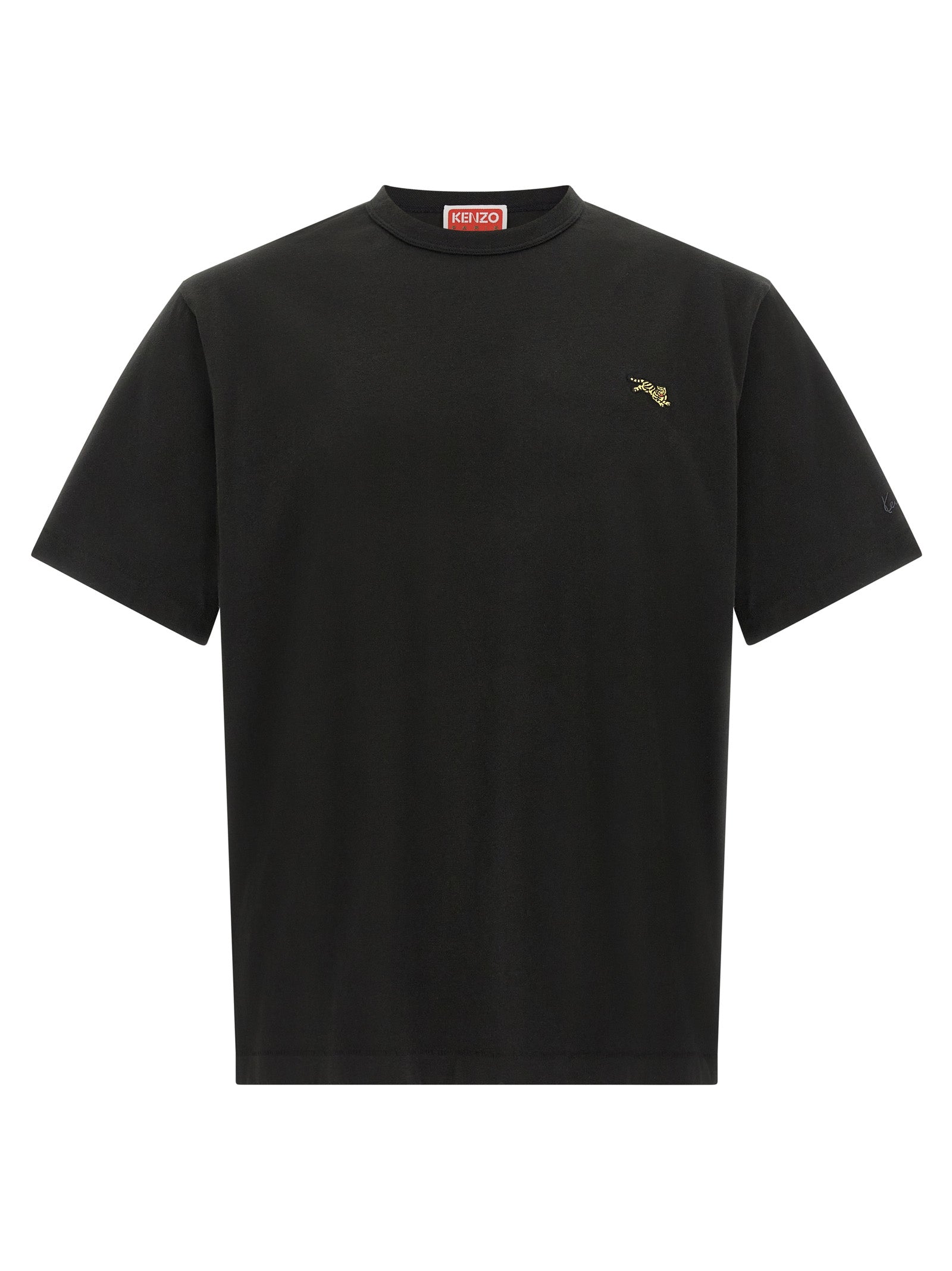 T-Shirt by Kenzo for men in cotton black, gold & signature showcases a unassuming silhouette, artfully detailed with a refined and unassuming for a sophisticated, contemporary look.