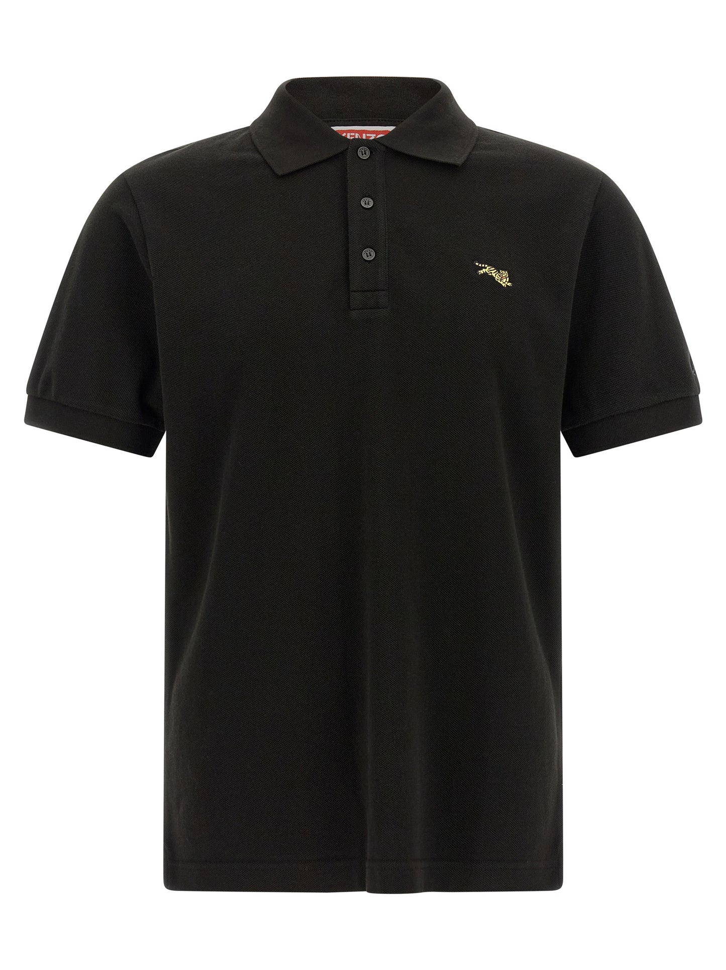 Polo Shirt by Kenzo for men in cotton black & gold presents a sleek silhouette, featuring a refined and for a sleek finish.