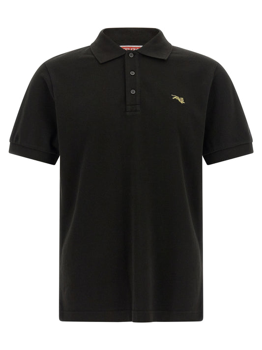 Polo Shirt by Kenzo for men in cotton black & gold presents a sleek silhouette, featuring a refined and for a sleek finish.