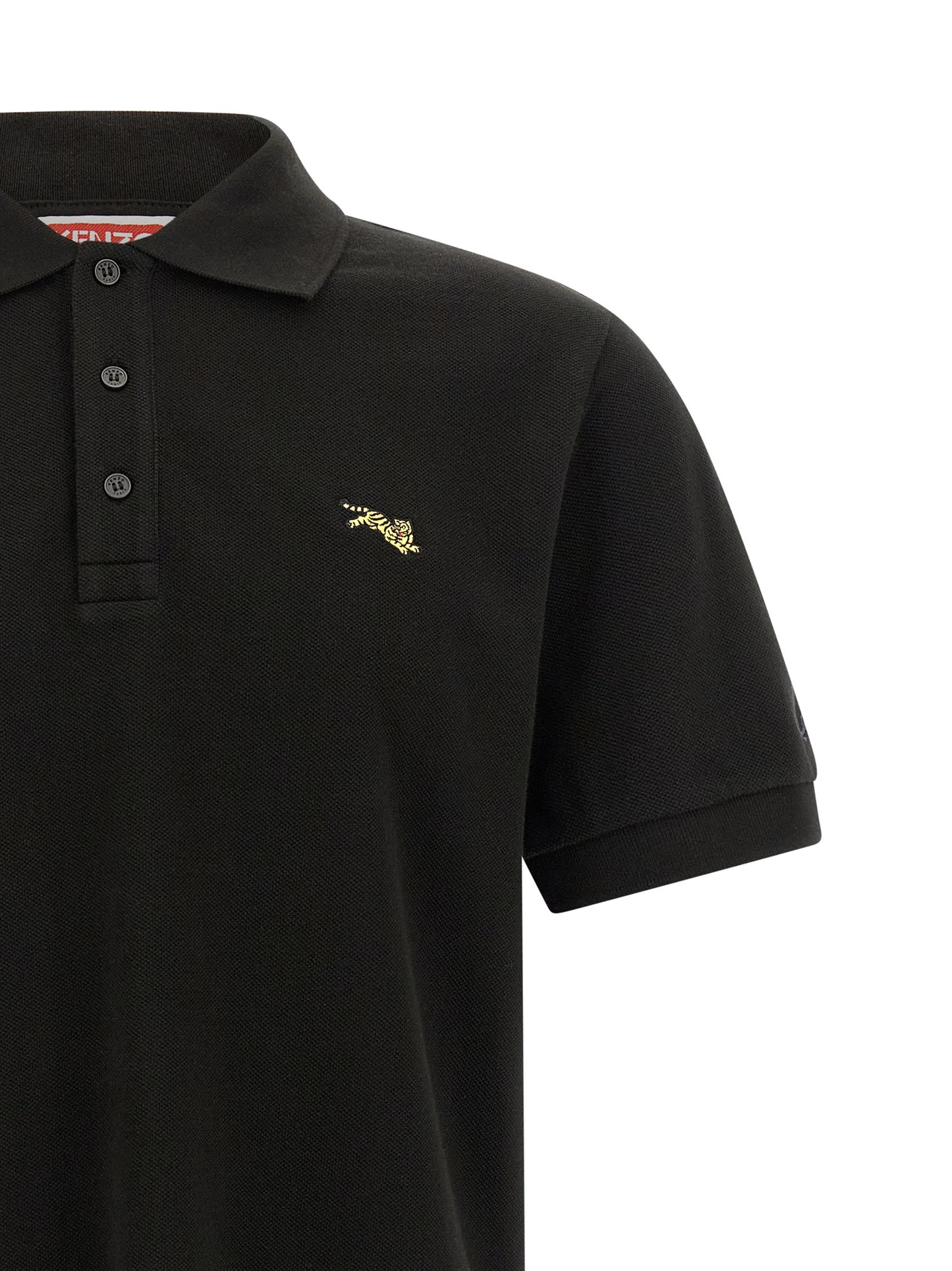 Polo Shirt by Kenzo for men in cotton black & gold presents a distinguished silhouette, showcasing a sophisticated and distinguished for a truly distinguished finish.