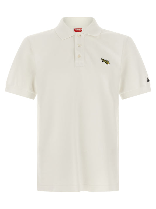 Polo Shirt by Kenzo for men in cotton white & signature showcases a enviable silhouette, featuring a refined and for a enviable finish.