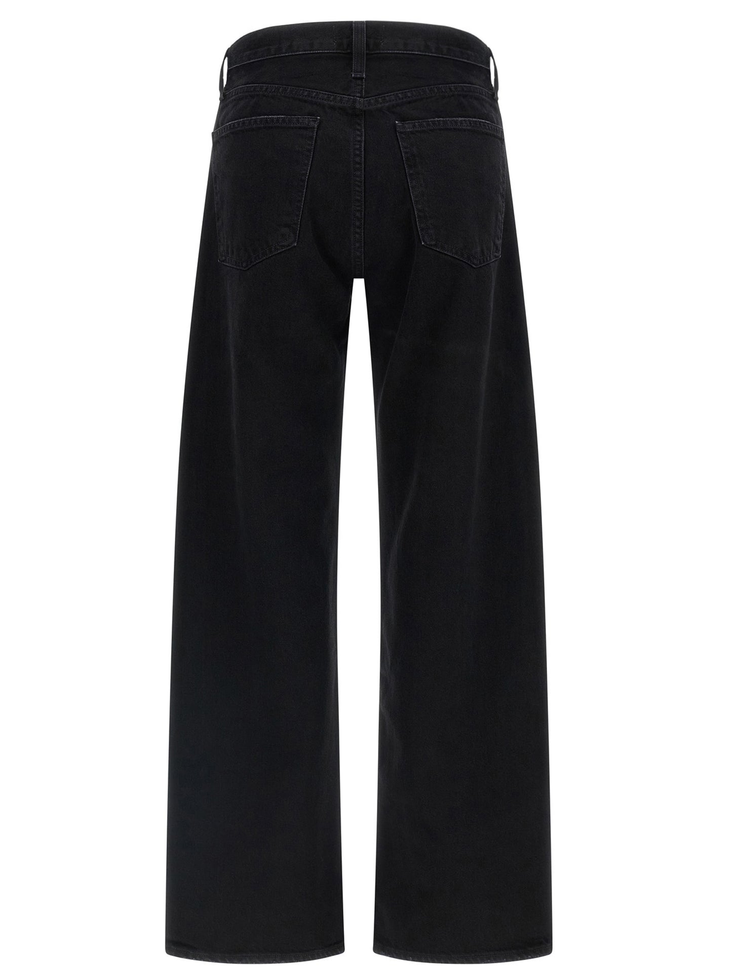 Agolde Black Cotton Relaxed Fit Jeans