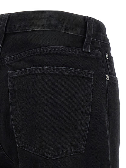 Agolde Black Cotton Relaxed Fit Jeans