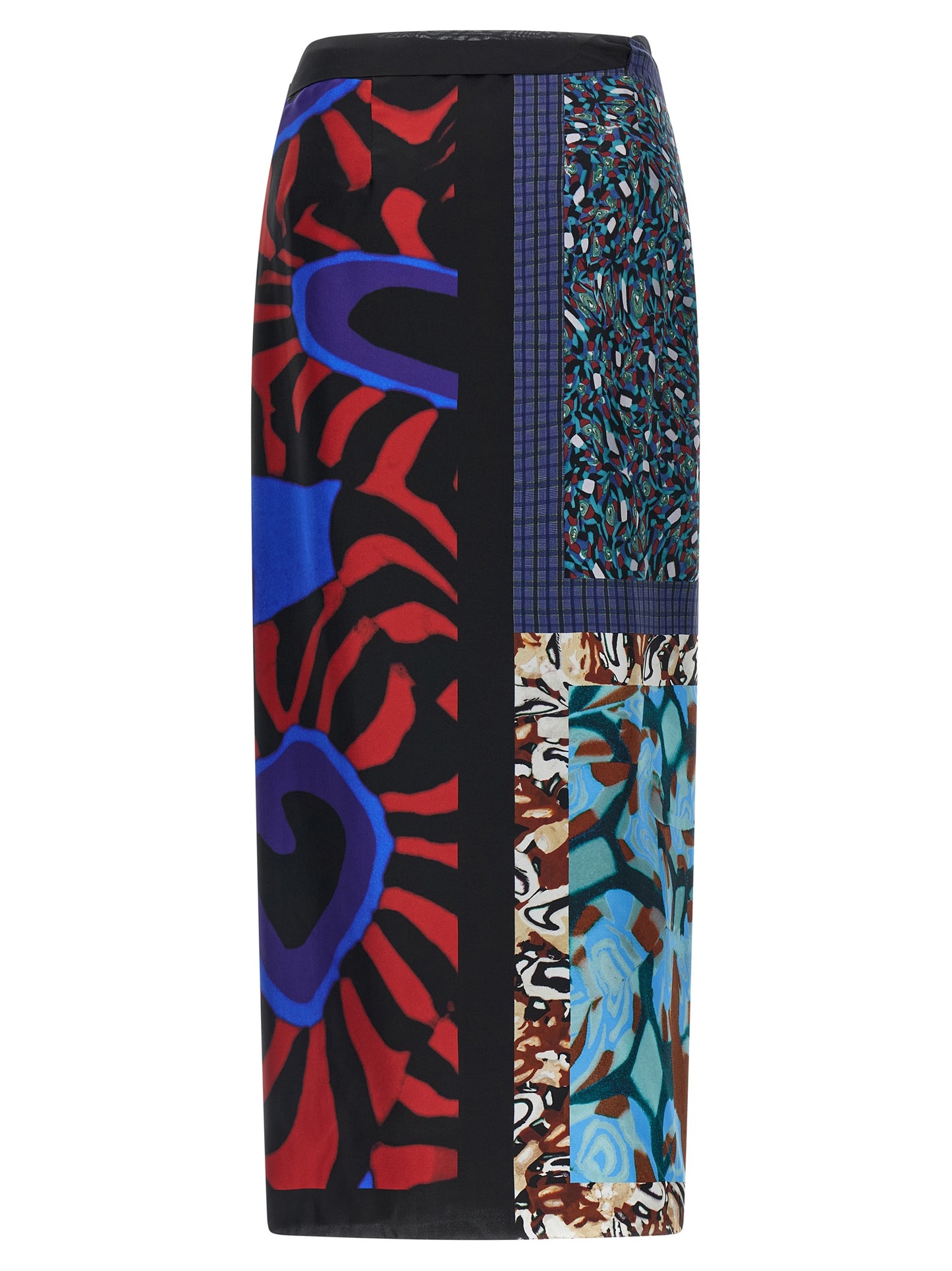 Dries Van Noten Multicolor Silk Midi Skirt